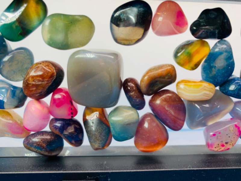 Photo 3 of 665503…small polished rocks in 9 x 4” display case