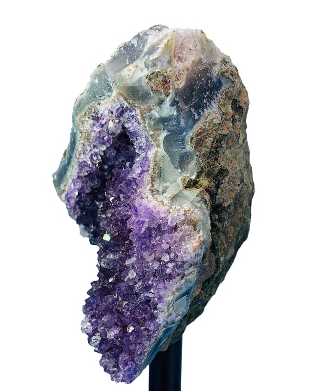 Photo 3 of 665506… amethyst crystal rock formation on display stand 4” total height 