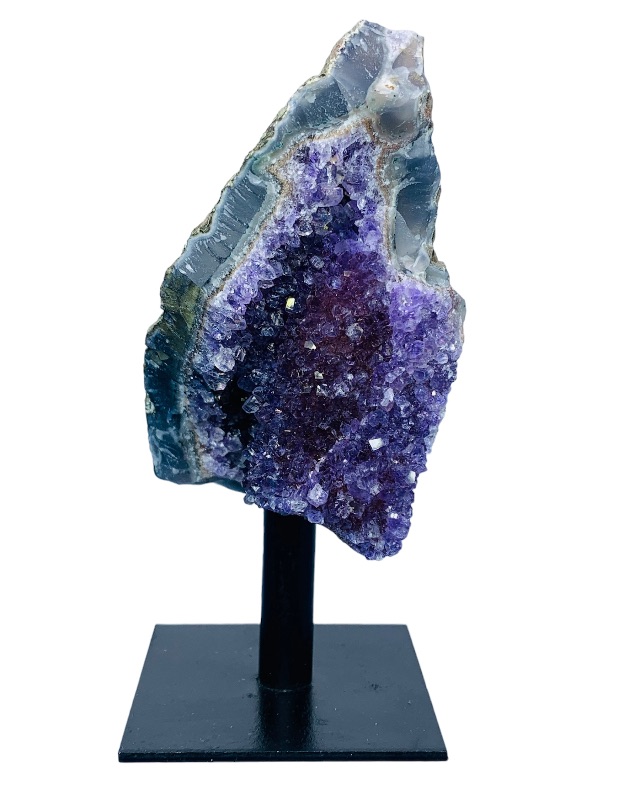 Photo 1 of 665506… amethyst crystal rock formation on display stand 4” total height 