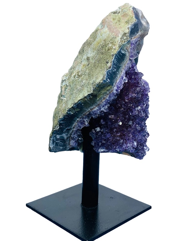 Photo 2 of 665506… amethyst crystal rock formation on display stand 4” total height 