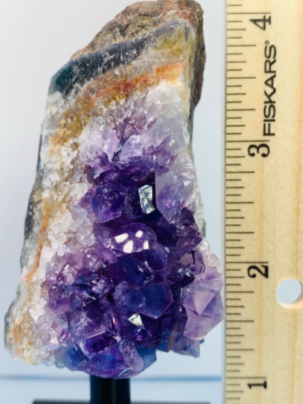 Photo 2 of 665507…amethyst crystal rock formation on display stand 4” total height 