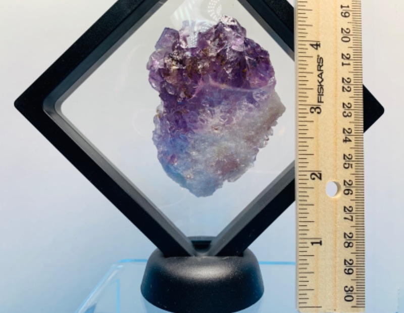 Photo 2 of 665511…3.5” amethyst crystal rock formation in 4 x 4” display stand 