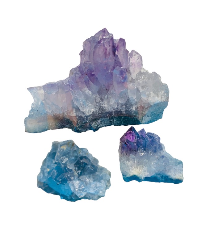 Photo 2 of 665516…amethyst and celestite rock formations in 4 x 4” display stand 