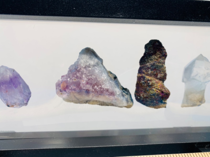 Photo 4 of 665517…6 amethyst, crystal and quartz rock formations in display stand 9 x 4”