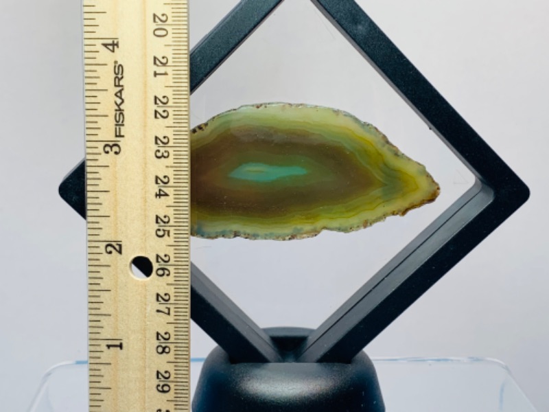 Photo 2 of 665518…agate rock slice in 3.5 x 3.5” display stand 