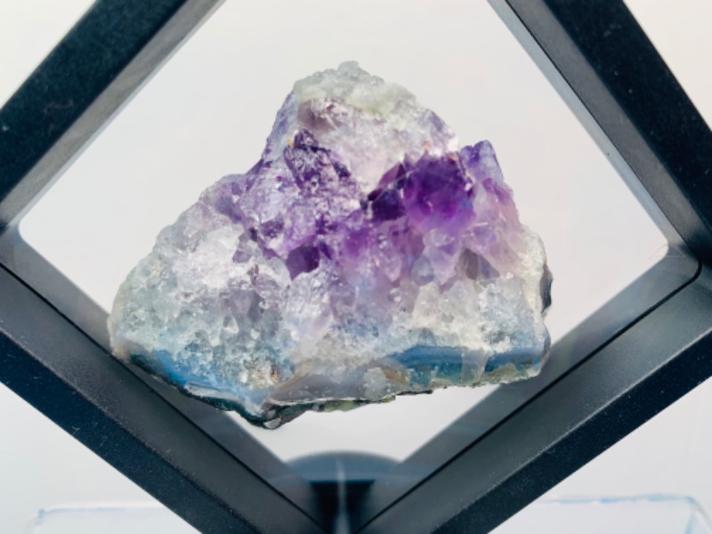 Photo 1 of 665519…amethyst crystal rock formation in 3.5 x 3.5” display stand 