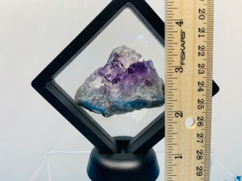 Photo 2 of 665519…amethyst crystal rock formation in 3.5 x 3.5” display stand 