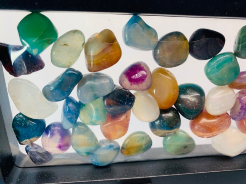 Photo 3 of 665527…small polished rocks in 9 x 4” display 