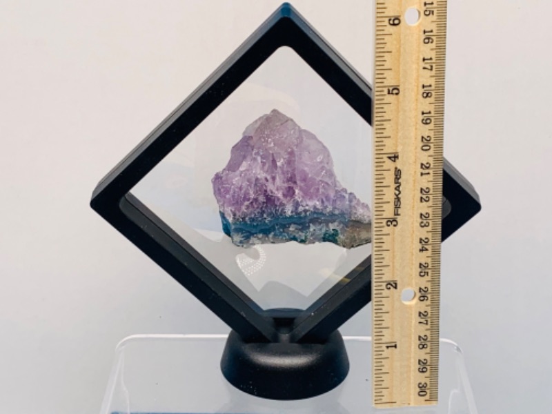 Photo 2 of 665537…amethyst crystal rock formation in 4 x 4” display 