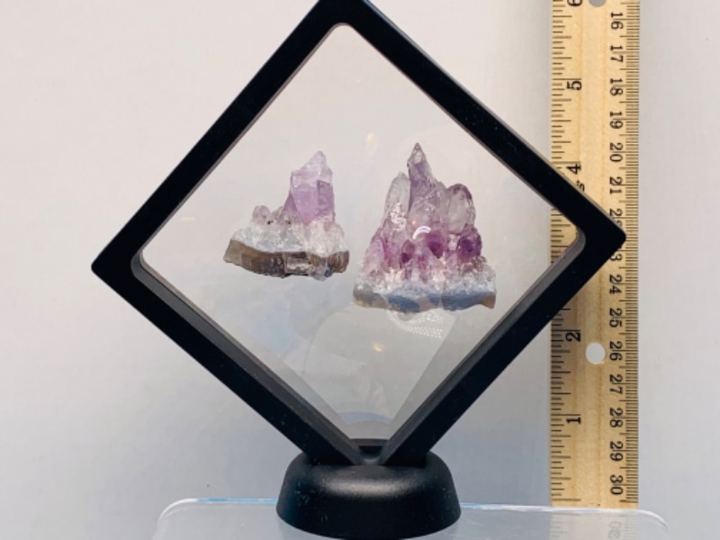 Photo 3 of 665539…2 amethyst rock formations in 4 x 4” display stand 