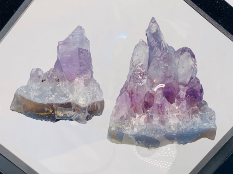 Photo 2 of 665539…2 amethyst rock formations in 4 x 4” display stand 