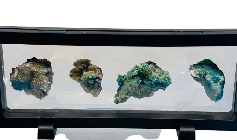 Photo 1 of 665543…4 mineral rock formations in 9 x 4” display 