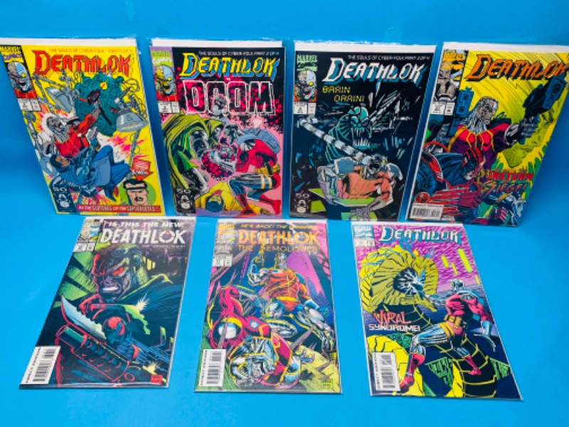 Photo 1 of 665608…7 deathlok comics in plastic sleeves 