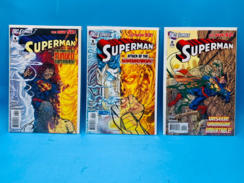 Photo 1 of 665747… 3 the new 52 Superman comics in plastic sleeves 