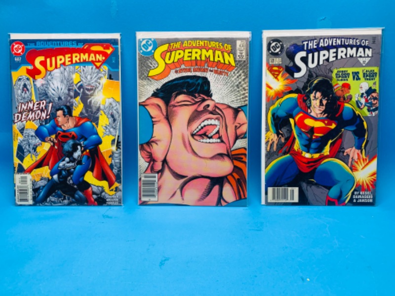 Photo 1 of 665754…3 adventures of Superman comics in plastic sleeves 
