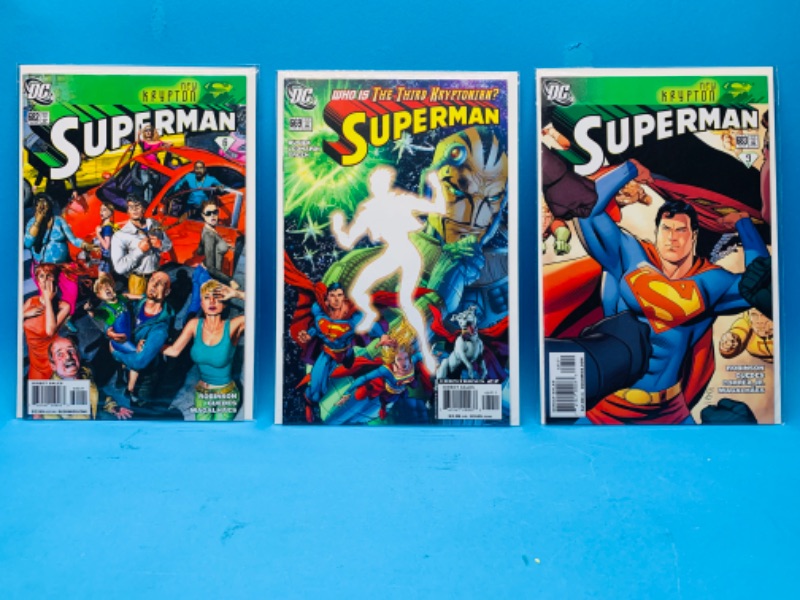 Photo 1 of 665755…3 Superman comics in plastic sleeves 