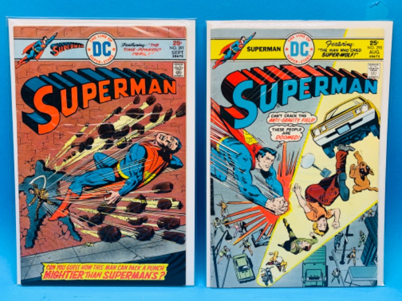 Photo 1 of 665759…2 vintage $.25 cent Superman comics in plastic sleeves 