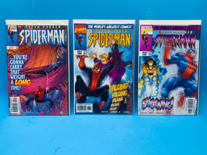 Photo 1 of 665761… 3 Peter Parker Spider-Man comics in plastic sleeves 
