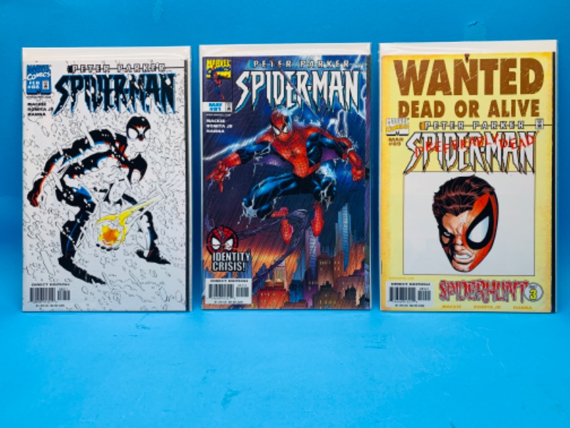 Photo 1 of 665762… 3 Peter Parker Spider-Man comics in plastic sleeves 