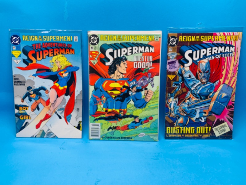 Photo 1 of 665768…3 adventures of Superman comics in plastic sleeves 