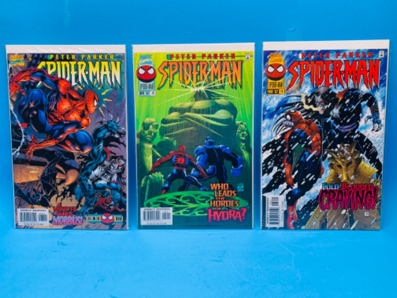 Photo 1 of 665773… 3 Peter Parker Spider-Man comics in plastic sleeves 