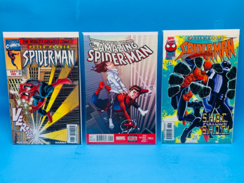 Photo 1 of 665774… 3  Spider-Man comics in plastic sleeves 