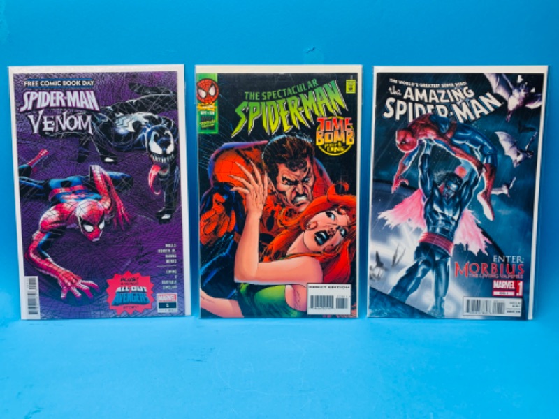 Photo 1 of 665781… 3 Spider-Man comics all #1’s in plastic sleeves 