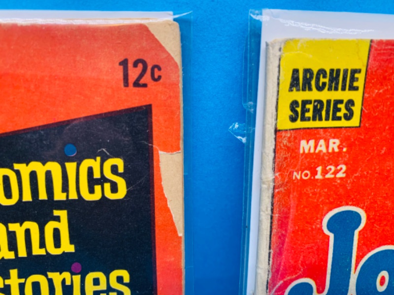 Photo 3 of 665805…condition issues vintage $.12 cent comics - rips, wear, bends in plastic sleeves 