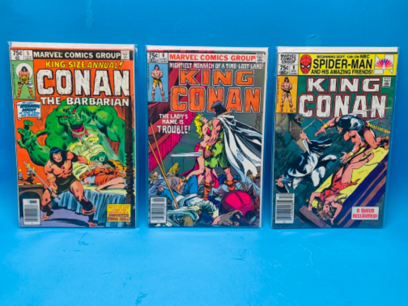 Photo 1 of 665810…3 vintage $.75 Conan comics in plastic sleeves 