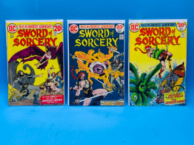 Photo 1 of 665811…3 vintage $.20 sword of sorcery comics may show wear from age in plastic sleeves 
