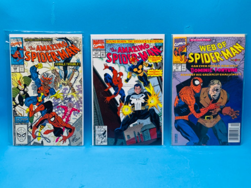 Photo 1 of 665812…3 vintage $1 Spider-Man comics in plastic sleeves 