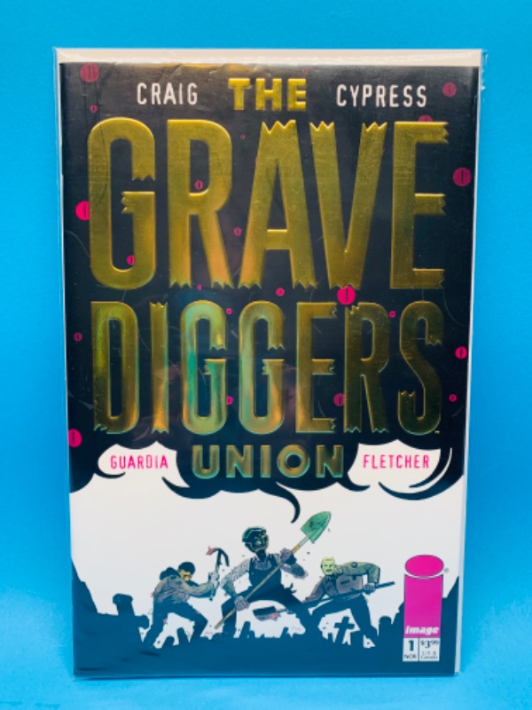 Photo 1 of 665818…Craig cypress grave diggers union comic gold foil cover #1 in plastic sleeve 