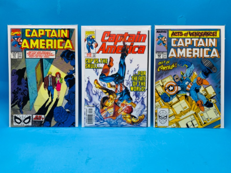 Photo 1 of 665961…3 captain America comics in plastic sleeves 