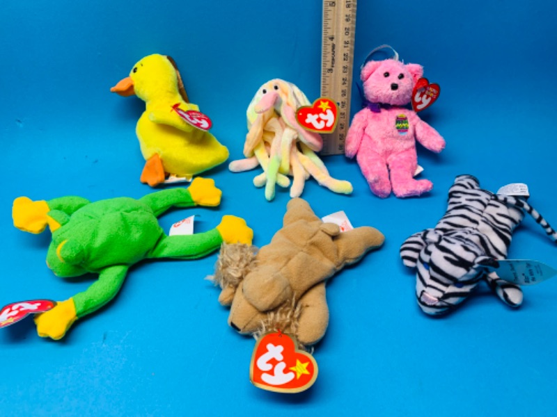 Photo 1 of 666034…6 small TY beanie babies 