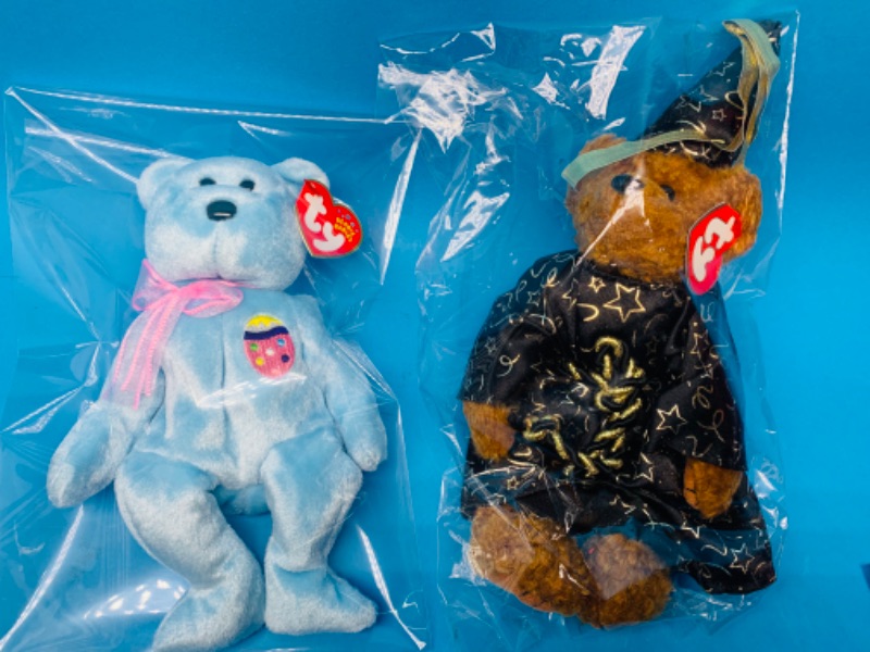 Photo 1 of 666037… 2 TY beanie babies in plastic bags 