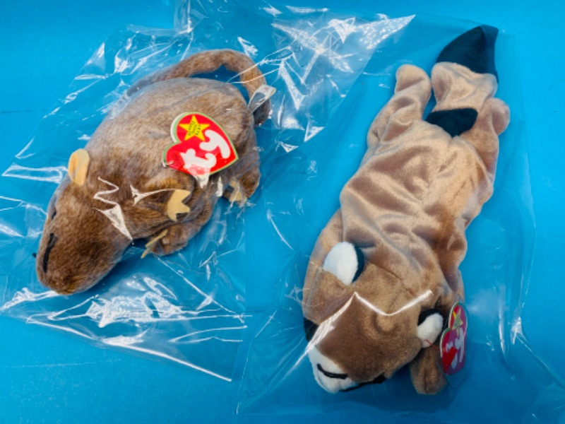 Photo 1 of 666039… 2 TY beanie babies in plastic bags 