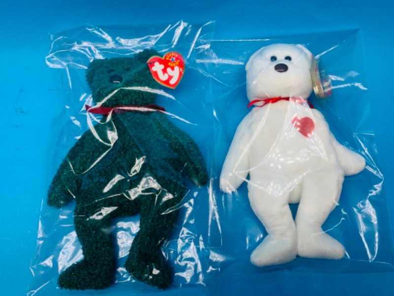 Photo 1 of 666040… 2 TY beanie babies in plastic bags 