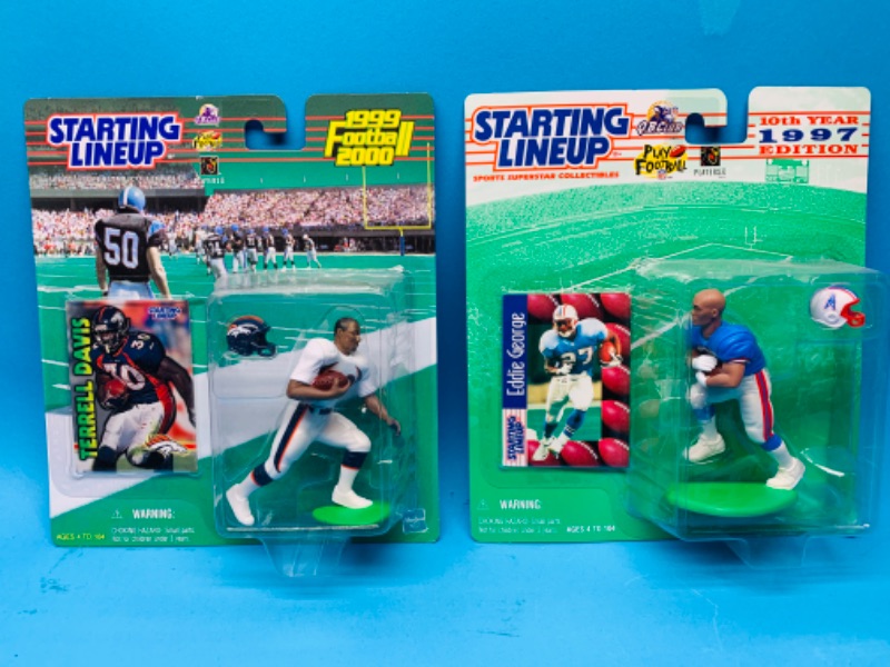 Photo 1 of 666049… 2 vintage starting lineup football figures and cards