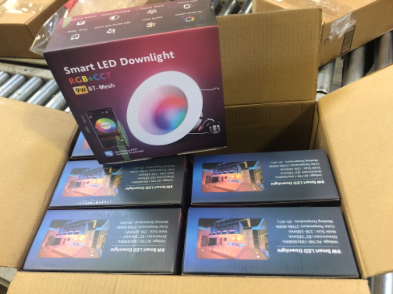 Photo 2 of 1pc--Smart Recessed Lighting 6 Inch, Full Color Changing LED Can Lights 6 Pack with Remote, Dimmable, VANANCE WiFi & Bluetooth Retrofit LED Downlight Trim, Compatible with Alexa Google Home 6pack (Incl Hub+remote) 5-6"----factory sealed 