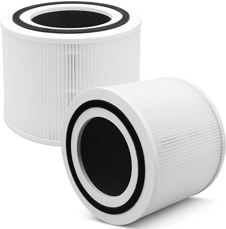 Photo 1 of Core 300 Replacement Filter for LEVOIT Core 300 and Core 300S VortexAir Air Purifier, 3-in-1 H13 True HEPA Filter Replacement, Compared to Part # Core 300-RF, 2 Pack, White White - Core 300-rf Air Purifier Filter 2