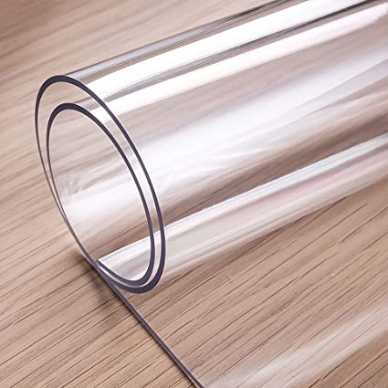 Photo 1 of  Clear Table Covers, Table Protector for Dining Room Table, Clear Table Cloth Cover Protector, Plastic Table Cloth Pad for Kitchen Wood Grain