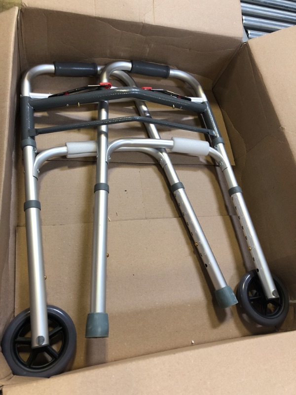 Photo 2 of  Drive Medical 10210-1 Deluxe 2-Button Folding Walker with Wheels