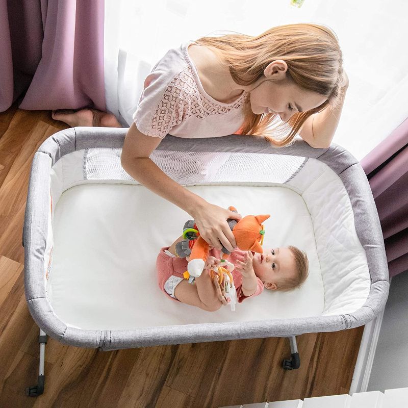 Photo 2 of  2-in-1 Bonni Baby Bassinet & Bedside Sleeper, Grey
