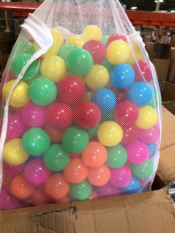 Photo 1 of Amazon Basics BPA Free Crush-Proof Plastic Ball Pit Balls with Storage Bag, Toddlers Kids 12+ Months, 6 Bright Colors - Pack of 400 6 Bright Colors 400 Balls