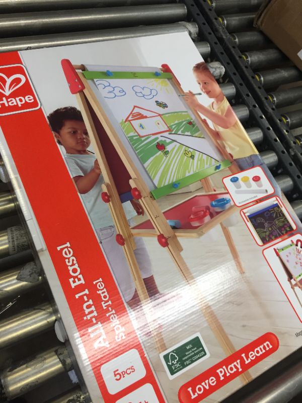 Photo 2 of Award Winning Hape All-in-One Wooden Kid's Art Easel with Paper Roll and Accessories Cream, L: 18.9, W: 15.9, H: 41.8 inch Single