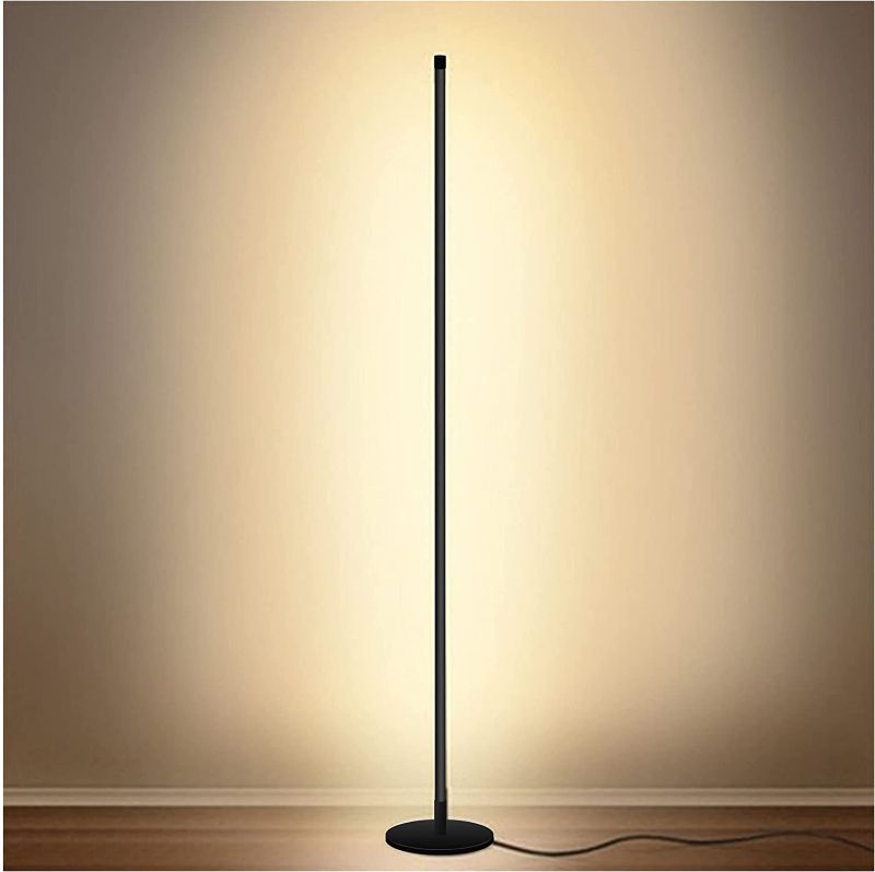 Photo 1 of Modern Floor Lamp Led Standing Corner Lamp Black Decor Floor Lamps Contemporary Metal Floor Lamp for Living Room Bedrooms with Remote & Touch Control

