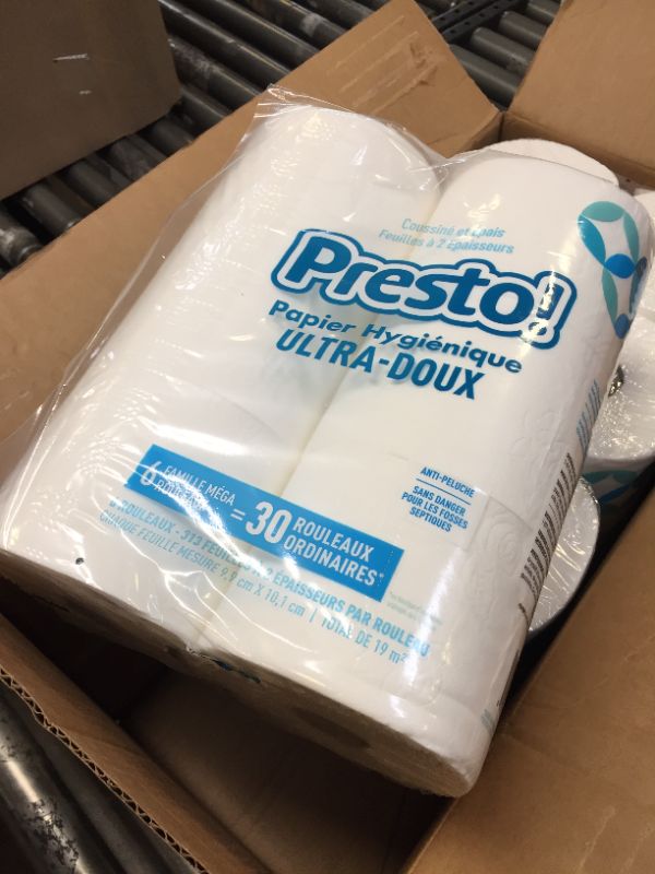 Photo 3 of Amazon Brand - Presto! 313-Sheet Mega Roll Toilet Paper, Ultra-Soft, 6 Count (Pack of 4), 24 Family Mega Rolls = 120 regular rolls Ultra Soft 6 Count 4 PCs