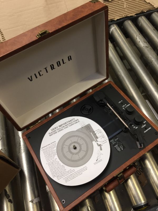 Photo 2 of Victrola Vintage 3-Speed Bluetooth Portable Suitcase Record Player with Built-in Speakers | Upgraded Turntable Audio Sound