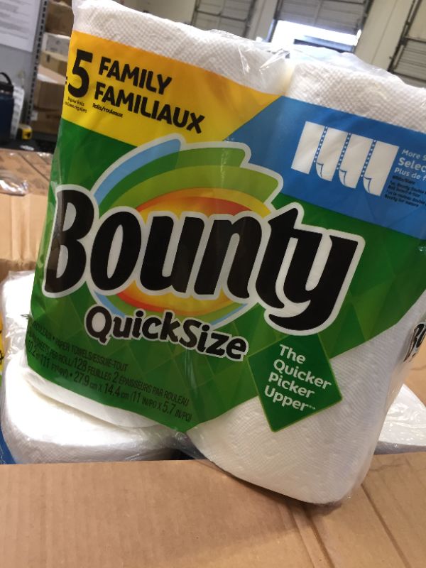 Photo 3 of Bounty Quick-Size Paper Towels, White, 16 Family Rolls = 40 Regular Rolls