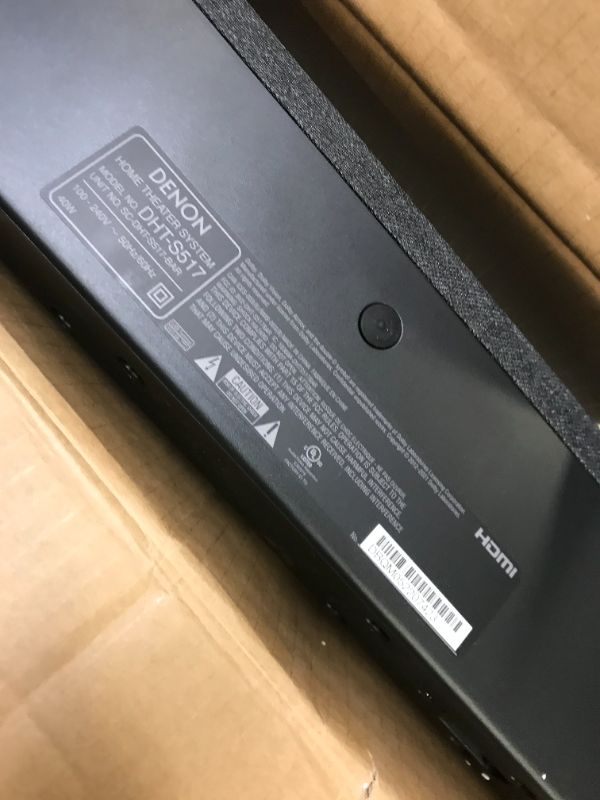 Photo 4 of Denon DHT-S517 Sound Bar for TV with Wireless Subwoofer (2022 Model), 3D Surround Sound, Dolby Atmos, HDMI eARC Compatibility, Wireless Music Streaming via Bluetooth, Quick Setup, Wall-Mountable -- DOES NOT FUNCTION / SELL FOR PARTS
